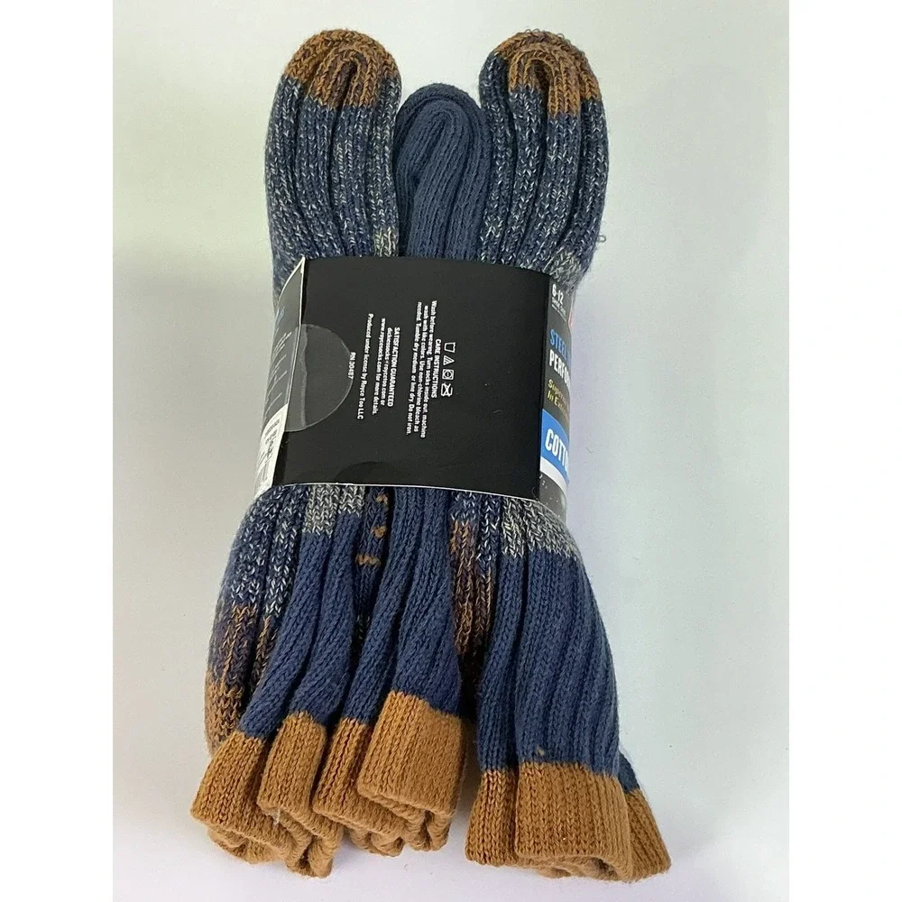 Dickies Steel Toe Crew Thermal Socks 3 Pair Cotton Blend Heavyweight 6-12‎